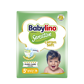 BABYLINO πάνες Sensitive No5+  12-17kg 16τεμ.    