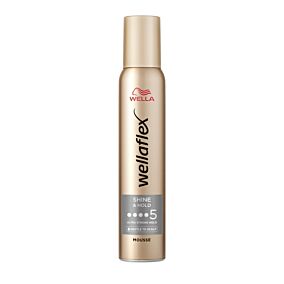 WELLAFLEX αφρός μαλλιών Shine & Hold για πολύ δυνατό κράτημα 200ml