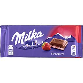 Σοκολάτα MILKA γάλακτος με φράουλα και γιαούρτι (100g)