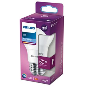 PHILIPS λάμπα LED 7,6W E27 A60 ψυχρό φως