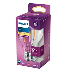 PHILIPS λάμπα LED 4W E27 A60 θερμό φως