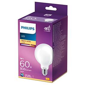 PHILIPS λάμπα LED 9,5W E27 G93 θερμό φως