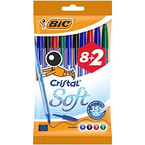 BIC στυλό διαρκείας Cristal Soft 10τεμ. 8+2 ΔΩΡΟ