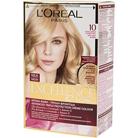 Βαφή μαλλιών L'OREAL excellence για κατάξανθα μαλλιά no.10