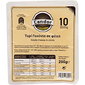 Τυρί CANDOR gouda σε φέτες Γερμανίας (200g)