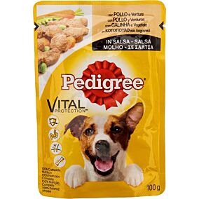 Τροφή PEDIGREE σκύλου vital protection με κοτόπουλο και λαχανικά σε σάλτσα (100g)