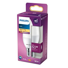 PHILIPS λάμπα LED 60W E14 B38 θερμό φως