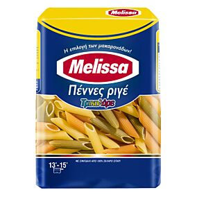 Πάστα ζυμαρικών MELISSA τρικολόρε ριγέ (500g)