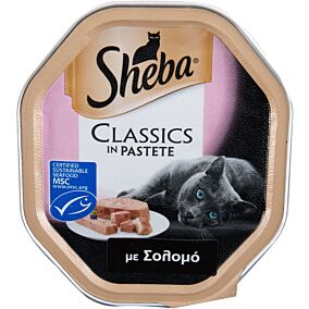 Τροφή SHEBA γάτας σολομός πατέ (85g)