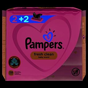 Μωρομάντηλα PAMPERS fresh 2+2  ΔΩΡΟ (4x52τεμ.)