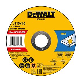 DEWALT δίσκοι κοπής Inox & Metal 115mm 10τεμ.