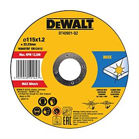 DEWALT δίσκοι κοπής Inox High Performance 115x1,2mm 10τεμ.