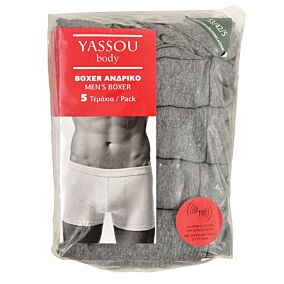 YASSOU BODY ανδρικό μπόξερ γκρί 5P M