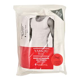 YASSOU BODY ανδρική φανέλα αμάνικη λευκή 2P M