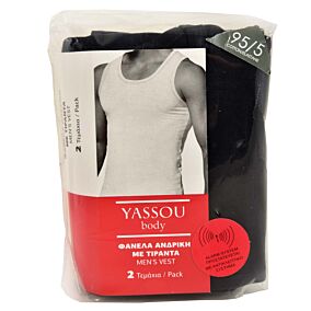 YASSOU BODY ανδρική φανέλα αμάνικη μαύρη 2P L