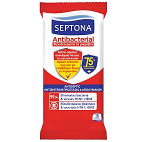 Μαντηλάκια SEPTONA refresh wipes 75% ethanol (15τεμ.)