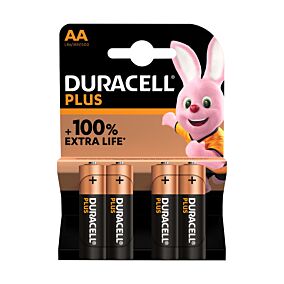 DURACELL μπαταρίες Plus +100% Extra Life AA 4τεμ.