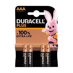 DURACELL μπαταρίες Plus +100% Extra Life AAA 4τεμ.