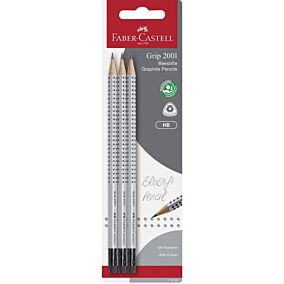 FABER-CASTELL Grip σετ μολύβια Β με γόμα 3τεμ.