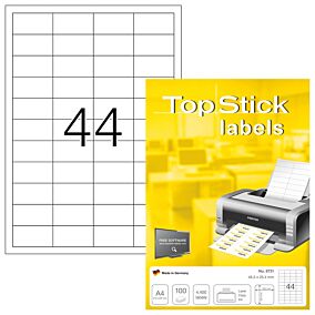 TOPSTICK 100 φύλλα αυτοκόλλητες ετικέτες Α4 48,3x25,4mm