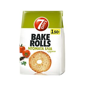 7DAYS σνάκ Bake Rolls τομάτα & ελιά 150g