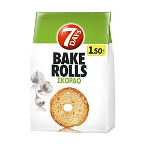 7DAYS σνάκ Bake Rolls σκόρδο 150g