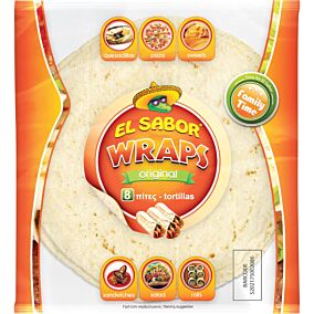 EL SABOR τορτίγιες/πίτες Original Big Wraps 8x20cm