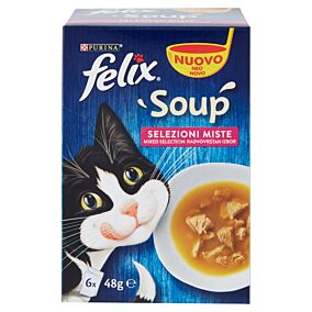 PURINA Felix Soups υγρή τροφή γάτας με βόδι, κοτόπουλο και τόνο 288g