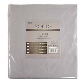 SOLIDS σεντόνι βαμβακερό 144TC ανοιχτό γκρί 100x200+35cm