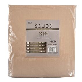 SOLIDS σεντόνι βαμβακερό 144TC ανοιχτό μπέζ 100x200+35cm