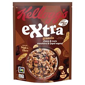 KELLOGG'S δημητριακά Extra με σοκολάτα & ξηρούς καρπούς 450g