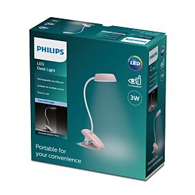 PHILIPS φωτιστικό Donutclip LED Pink USB 175lm 3W