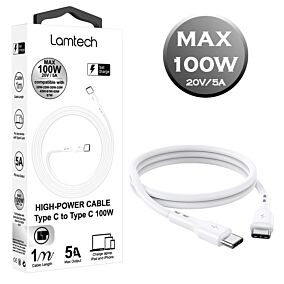 LAMTECH καλώδιο Fast-Charge 5A/100W USB Type-C σε USB Type-C 1m