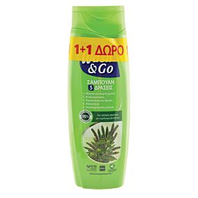 WASH&GO σαμπουάν για λιπαρά μαλλιά 2x360ml 1+1 ΔΩΡΟ