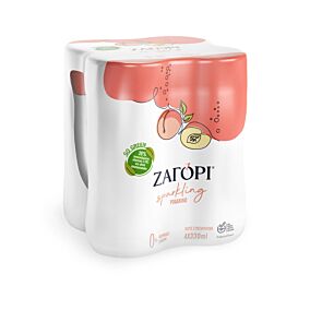 ΖΑΓΟΡΙ φυσικό ανθρακούχο νερό ροδάκινο 4x330ml