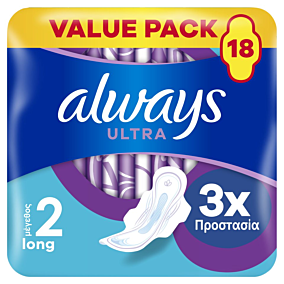 ALWAYS σερβιέτες Ulitra Long Plus Value Pack 18τεμ.