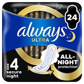 ALWAYS σερβιέτες Ultra Secure Night Giga Pack 24τεμ.