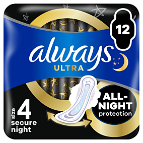 ALWAYS σερβιέτες Ultra Secure Night Value Pack 12τεμ.