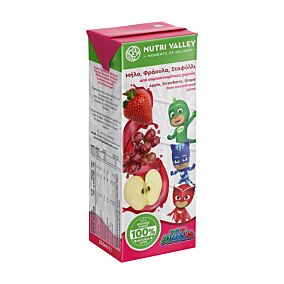 NUTRI VALLEY φυσικός χυμός PJ Masks με μήλο/φράουλα/σταφύλι 250ml