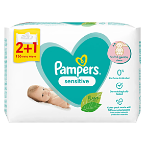 PAMPERS μωρομάντηλα Sensitive 3x52τεμ. 2+1 ΔΩΡΟ