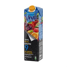 VIVA FRESH φυσικός χυμός 100% Exotic με 9 φρούτα 1lt