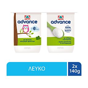 ΔΕΛΤΑ επιδόρπιο γιαουρτιού Advance λευκό 2x140g