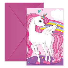 ΠΡΟΚΟΣ προσκλητήρια & φάκελα Unicorn Party FSC 6τεμ.