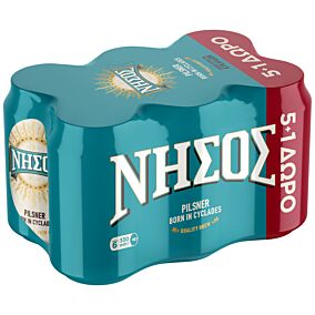 ΝΗΣΟΣ μπύρα Pilsner κουτί 6x330ml 5+1 ΔΩΡO