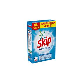 SKIP απορρυπαντικό πλυντηρίου Active Clean σκόνη 50μεζ.