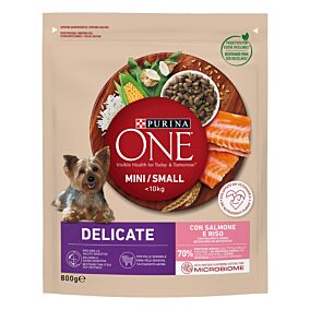 PURINA ξηρά τροφή για μικρόσωμους σκύλους One Delicate με σολομό & ρύζι 800g