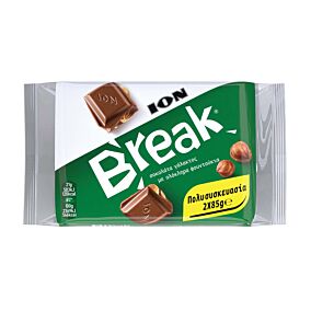 ΙΟΝ σοκολάτα γάλακτος Break με φουντούκι Multipack 2x85g