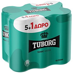 TUBORG σόδα τόνικ κουτί 6x330ml 5+1 ΔΩΡΟ