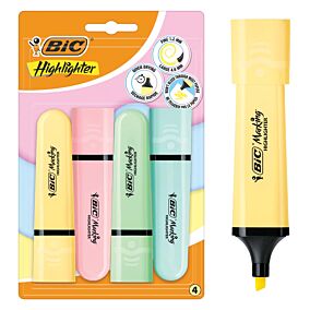 BIC μαρκαδόροι υπογράμμισης Flat Pastel 4τεμ.