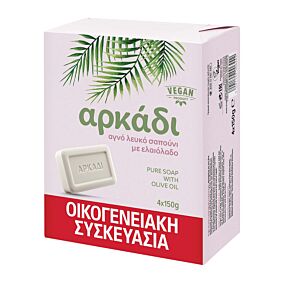 ΑΡΚΑΔΙ σαπούνι λευκό με ελαιόλαδο 4x150g